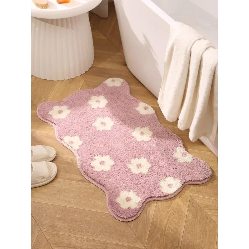 Bedside Rug, Velvet Mattress & Sofa Cushion Set, Ultra-Absorbent Non-Slip Floor Mat for Bedrooms