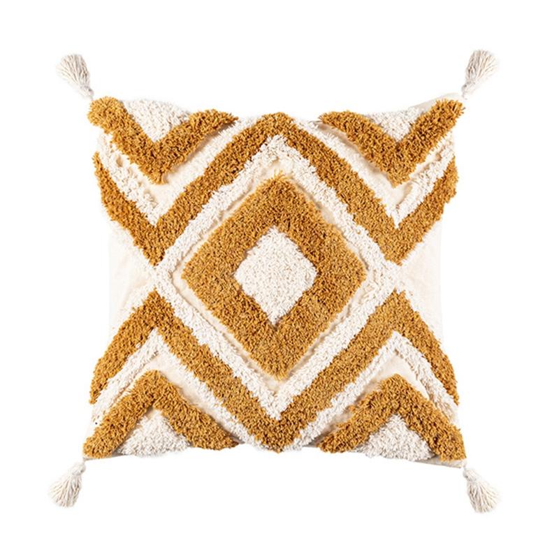 Boho Style Diamond Tufted Backrest Cushion for Case Pillowcase Handmade Throw Pillow Covers for Home Decorative