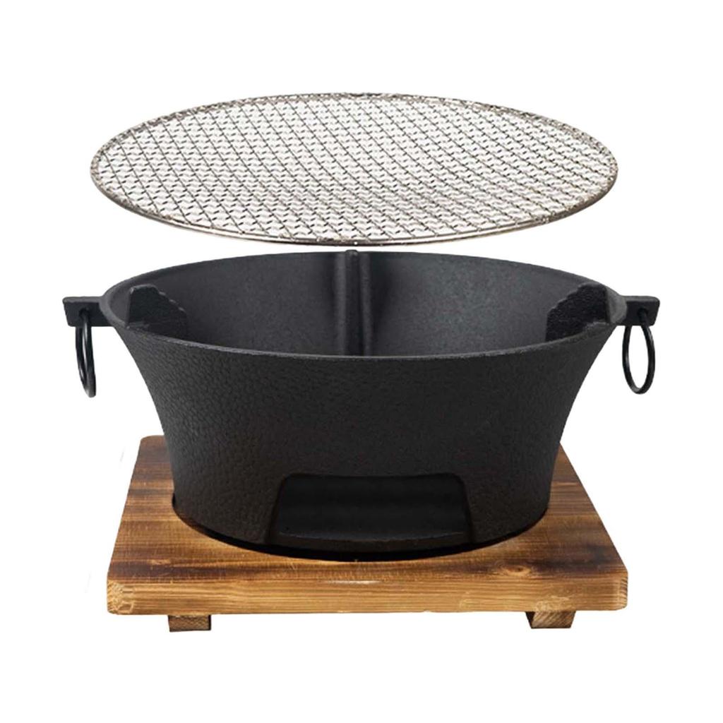 Charcoal Grill Round Firepit Fireplace Furnace Wood Burning Camp Stove Barbecue for Camping