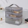 Zipper Cosmetic Storage Bag 1/2/3 Layers Toiletries Organizer Handbag Mesh Cosmetic Bags  Travel