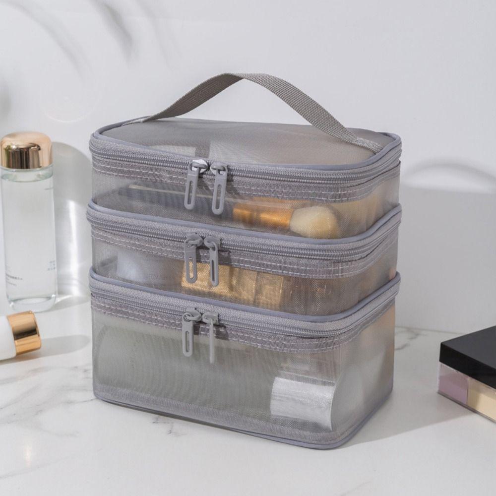 1/2/3 Layers Cosmetic Storage Bag Cosmetic Case Toiletries Organizer Handbag Travel