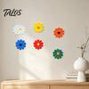 Rust-resistant Outdoor Decor 6Pcs Metal Flowers Wall Decor, Flower Sunflower Ornament Art, Iron Hanging Decoration Garden for Outside Indoor