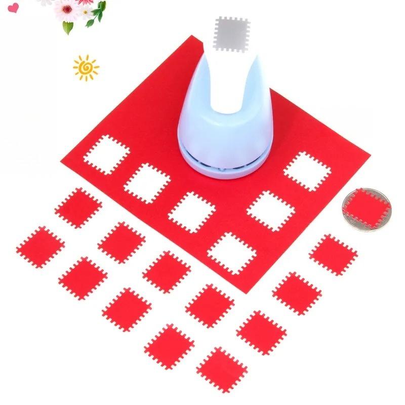 New Stamp Border DIY Punch Stamp Shape Craft Punch Embossing Machine Round Hole Punch Toothed Puncher Embosser Color Random