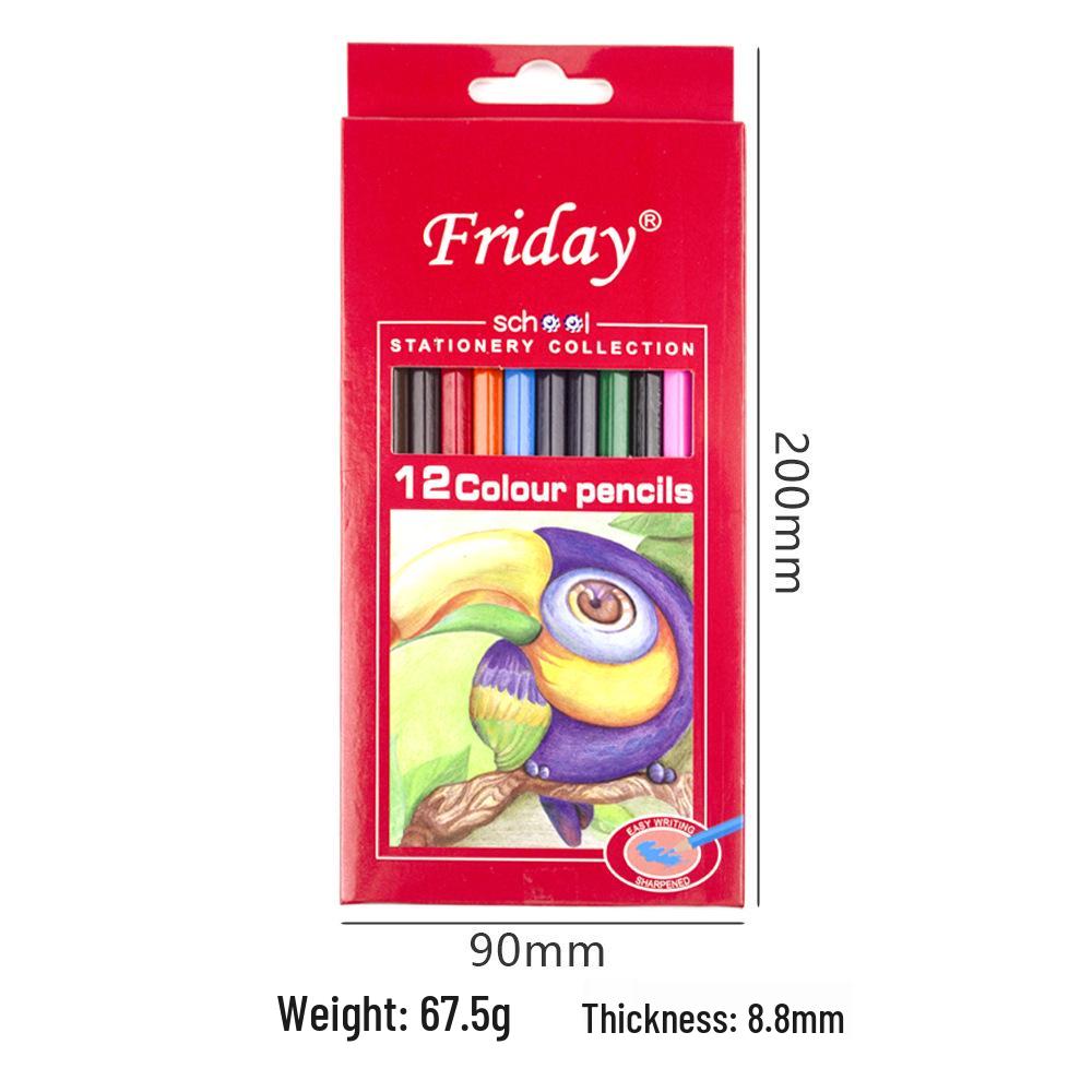24-Color Boxed Colored Pencils for Children - Solid Wood Drawing Tools HB