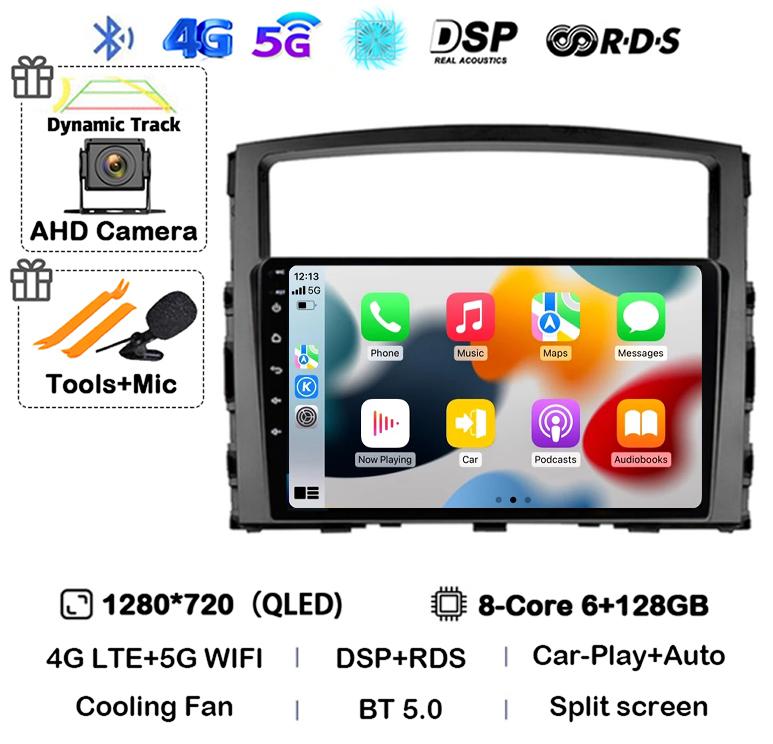 Android 14 Carplay Auto For Mitsubishi Pajero 4 V80 V90 2006 2007 2008 2009 - 2014 Car Radio Multimedia Video Player GPS Stereo