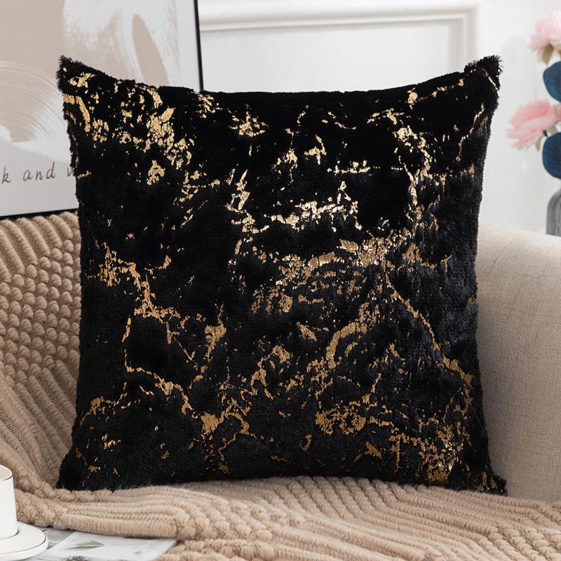 Plush Golden Fur Cushion Cover White 43x43 Decorative Pillow Cover for Sofa Home Decor Pillow Case Gray Black Fur Cushion Cover
