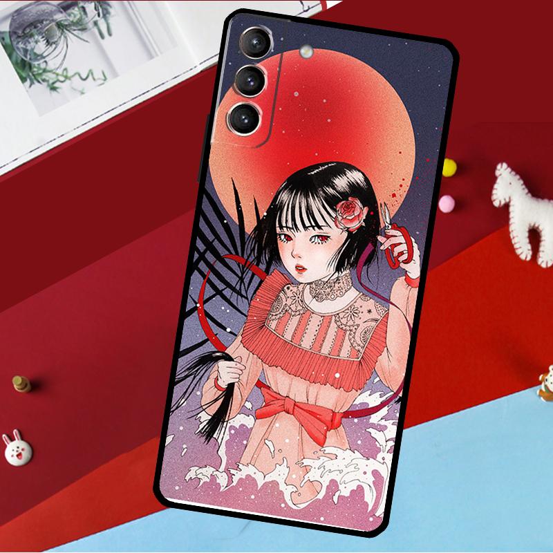 Cartoon Girl Aesthetic Funda For Samsung Galaxy S26 S25 S24 S22 S23 Ultra Plus S20 S21 FE S9 S10 S25 FE Phone Case