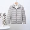 Womens Short Down Jacket Slim Fit Stand Collar Lightweight White Duck Coat Plus Size Fall Winter