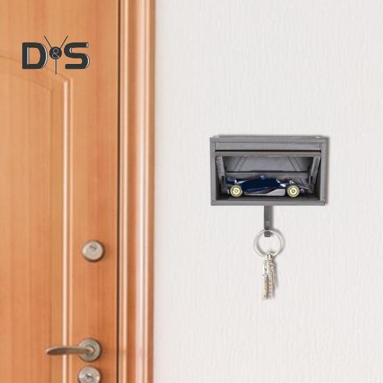 Schlüsselhalter zur Wandmontage, für die Autogarage mit zu öffnender Tür, einfache Installation, 3D-Schlüsselhalter, Aufbewahrungsregal für den Eingangsbereich