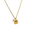 Brushed small sugar cube zircon necklace female niche exquisite simple light luxury high sense French fashion commuter collarbone chain
