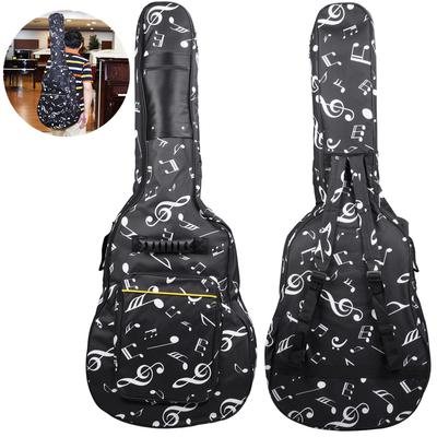 40 / 41 Inch Musical Note Folk Acoustic Guitar Case Double Straps Canvas Pad 10mm Cotton Thickening