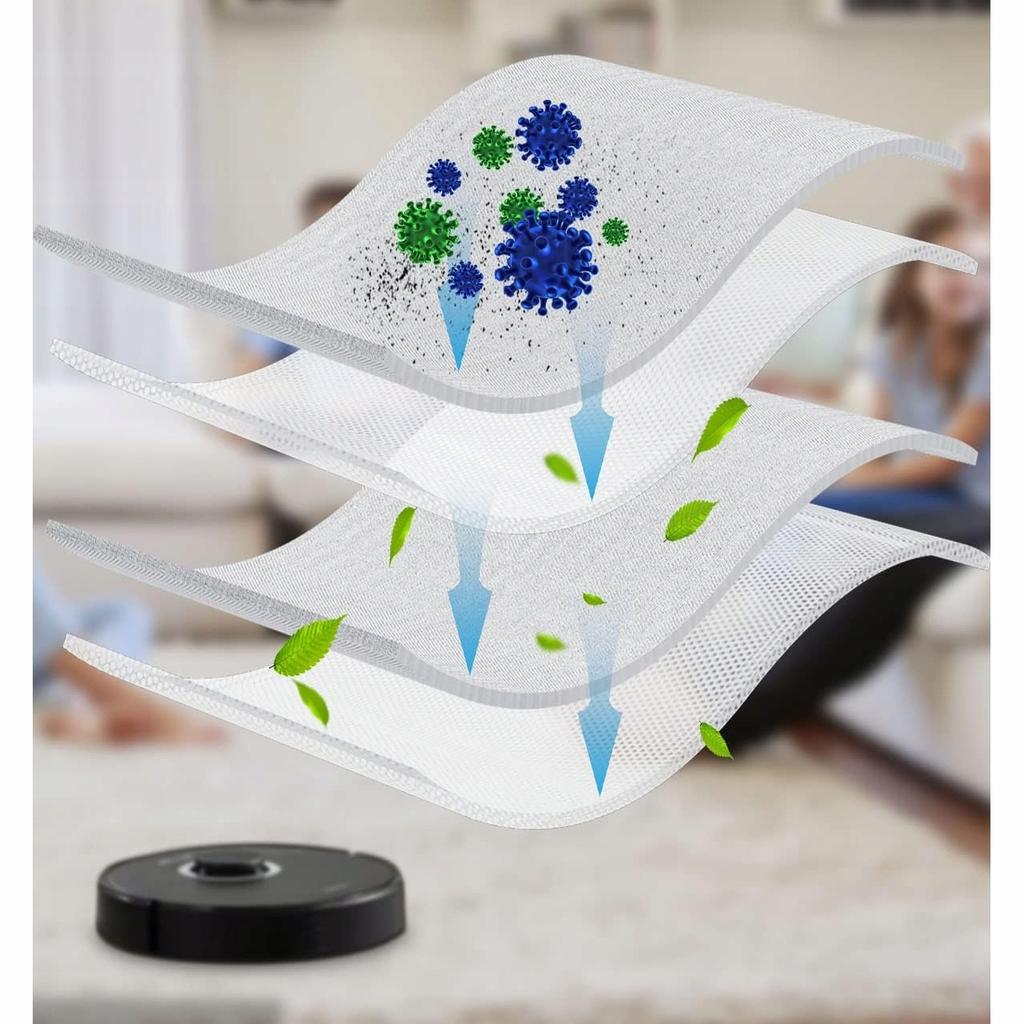 Rosfix Worki Filtrujące do Odkurzacza – Kompatybilne z Xiaomi Roborock S7/S8/Q5/Q7/Q8 | 1,8L | 4-warstwowe | Zestaw 12 sztuk