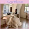 Cotton Blend Party Skirt With Tulle Mesh For Elegant Women