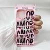 Amore-Love Italian Romantic Pink Lettering Phone Case for IPhone 16 12 13 Mini 11 17 14 15 Pro Max XR 7 8 Plus Shockproof Cover