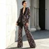 2026 Damen Elegantes Spitzenmuster Maßgeschneidertes Anzugset Lange Hose Büro Chic Outfit