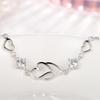 Korean Heart to Heart S925 Sterling Silver Bracelet with Diamond Inlay - Elegant Jewelry Gift for Women