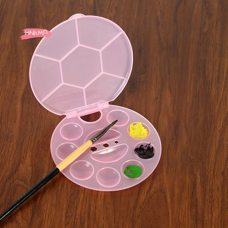 1Pc DIY Nail Art Color Palette with Display Stand Plastic UV Gel Polish Holder Manicure Tool for Drawing Paint Dish