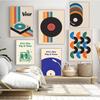 Retro Record Poster Print Mid Century Music Minimal Pastel Canvas Poster Colorful Wall Art Minimalist Room Home Decor