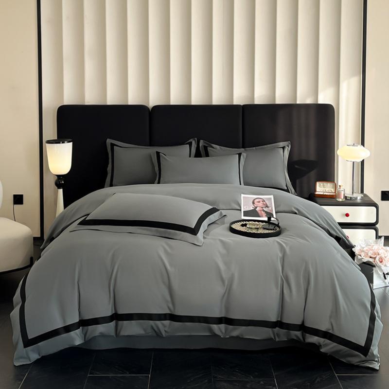 

Премиальный комплект постельного белья из стираного хлопка люкс: Приятный к коже, матовый пододеяльник, простыня и простыня на резинке - 4 предмета, гостиничный стиль 1.2/1.35m Flat Sheet Set (Duvet 150x200) 3pc серый