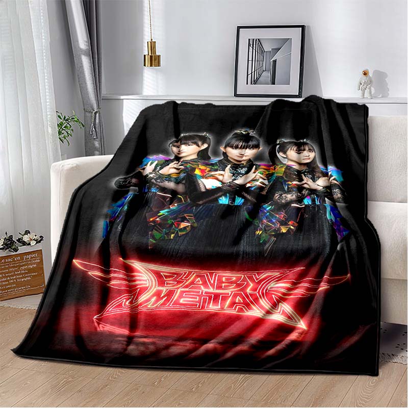 2026 New Babymetal Combination Printed Plush Soft Blanket Home Sofa Bed Warm Office Travel Picnic Flannel Blanket Bed Cover Gift