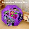 8‑Rib Automatic Umbrella, Teen Titans Go Design Foldable Umbrella for Sun Rain Protection Travel