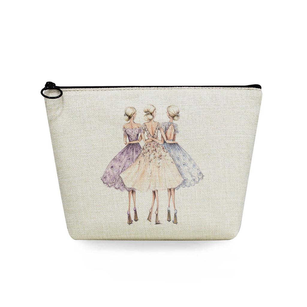 Women Sisters Print Cosmetic Bag Toiletries Organize Travel Storage Case 6726