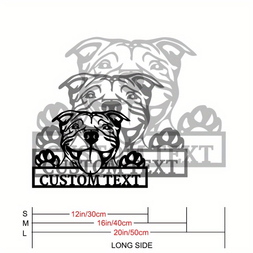 Handmade Pitbull Metal Wall Art Custom Dog Sign Decor