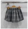 Miu Style Plaid Mini Skirt: Elastic Waist, Single-Breasted, Autumn/Winter Collection