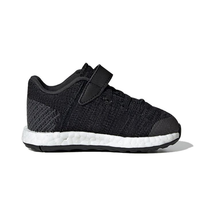 Adidas Pureboost Go Series El I Comfortable Lightweight Non-Slip Low-Top Walking Shoes Baby Shoes Black White F34017