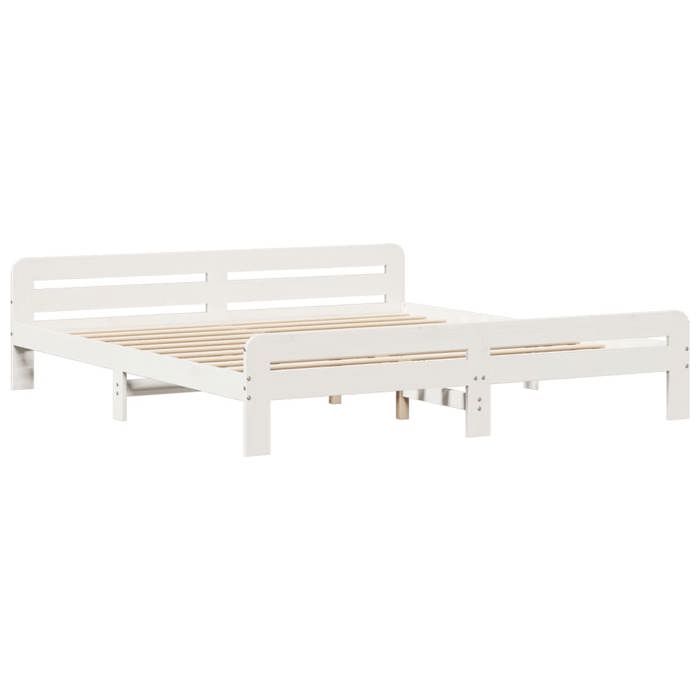 VidaXL Bed Frames Without Mattress White 200x200 Cm Solid Pine Wood 855461