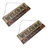 2pcs Halloween Sunflower Wooden Welcome Sign Fall Autumn Decorative Wall Board Hanging Ornaments for Indoor Outdoor