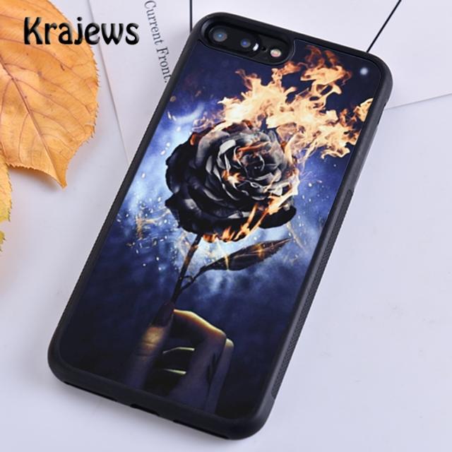 Krajews Burning Love Rose Soft Phone Case Cover For iPhone 14 5 SE 6s 7 8 Plus XR XS 11 12 13 Pro Max Samsung S21 S22ultra Plus