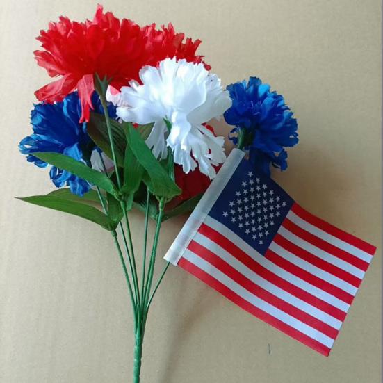 Independence Day Artificial Flower Arrangement for Memorial Day Patriotic Table Centerpiece And July 4th Faux Floral