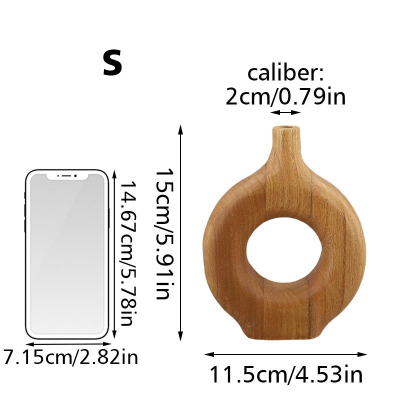 

1 шт./3 шт. Вазы для цветов Эстетический декор комнаты Деревянная ваза Орнамент Скандинавский стиль Дзен-ваза Домашний декор для стола