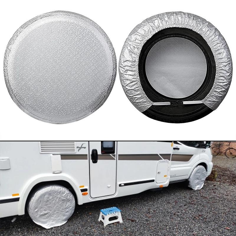 4PCs Car Tire Covers Outdoor RV Truck Camper Trailer Sunscreen Vehicle Wheel Protector Universal Tyre Storage Bag 27-29 inch