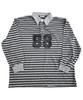 SK8ER ROCK Pigment 88 Stripe Rugby Shirt ((Gray*Black))