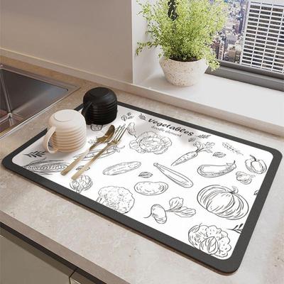 Soft Diatomaceous Earth Absorbent Kitchen Countertop and Table Mat