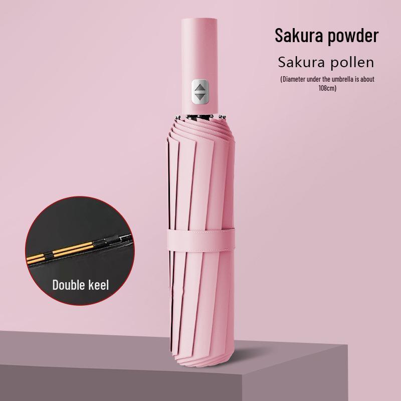 Twelve-Rib Double-Reinforced Three-Fold UV Protection Umbrella for Sun and Rain