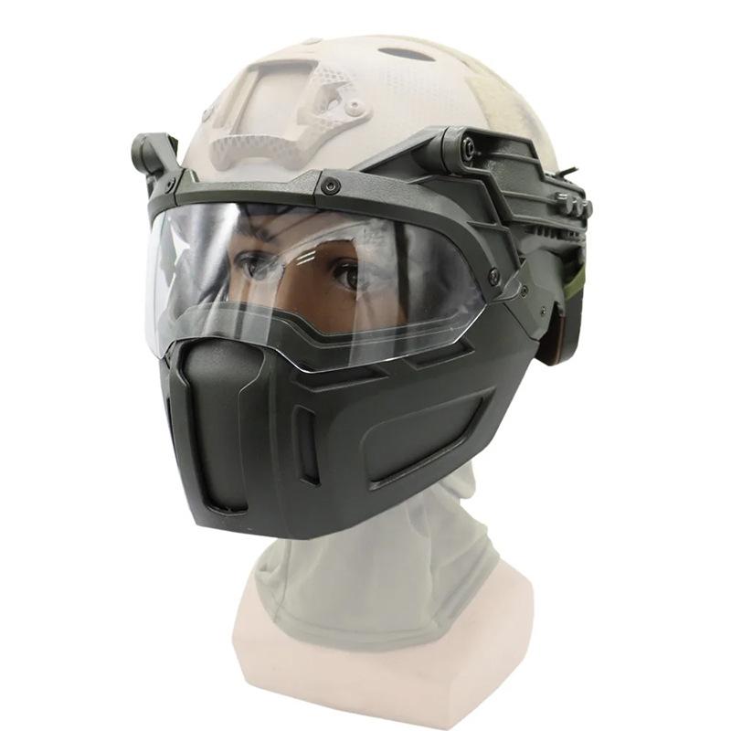 

Tactical Helmet Half Face Mask Rail Compatible Outdoor Tactical Protection Mask Modular Rail Mask чорний