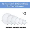 Food Cover - 12pcs - Stretchable Silicone - Reusable - Leak-proof - White