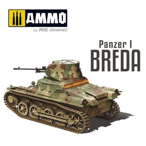 AMMO of MIG Jiminez 1/35 Scale Plastic Model Kit, Spanish Civil War, Spanish Rebel Panzer I Breda, 1936-1939, AMO-8506, Molded in Color