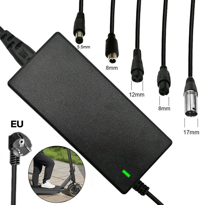 

Зарядное устройство для электросамоката 42 В 2 А с маркировкой CE, сменное, для зарядки гироскутера 36 В, с 5 вилками чёрный