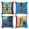 African Tribal Art Pillow Covers, Kenya Egyptian Inspired Decorative Throw Pillow Cases, Afrocentric Home Decor Cushion Covers
