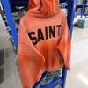 Mens Oversized Hooded Sweatshirt With Letter Print Washed Vintage Cotton Blend Loose Fit Streetwear