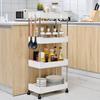 Mobile Bookshelf Storage Rack Multi-layer Bathroom Shelves Household Snacks Storage Rack Storage Trolley Household Accessories