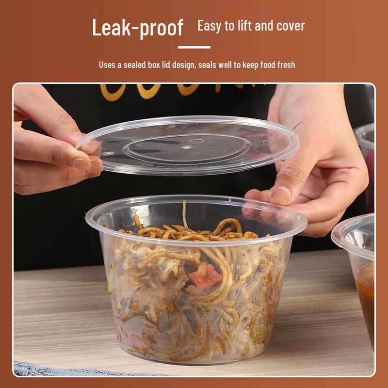 Yunkka Disposable 2500ML Round Takeout Container with Lid