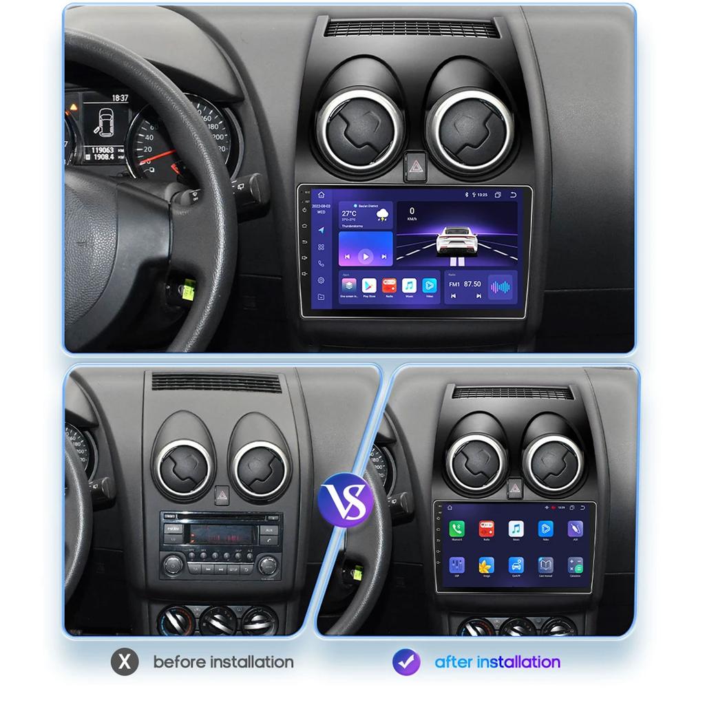 Hizpo 4G LTE Octa Core 2 Din 9 Zoll Intelligenter Auto-Multimedia-Player GPS-Navigation Unterstützt DSP Carplay Android Auto für Nissan Qashqai 2006-2013