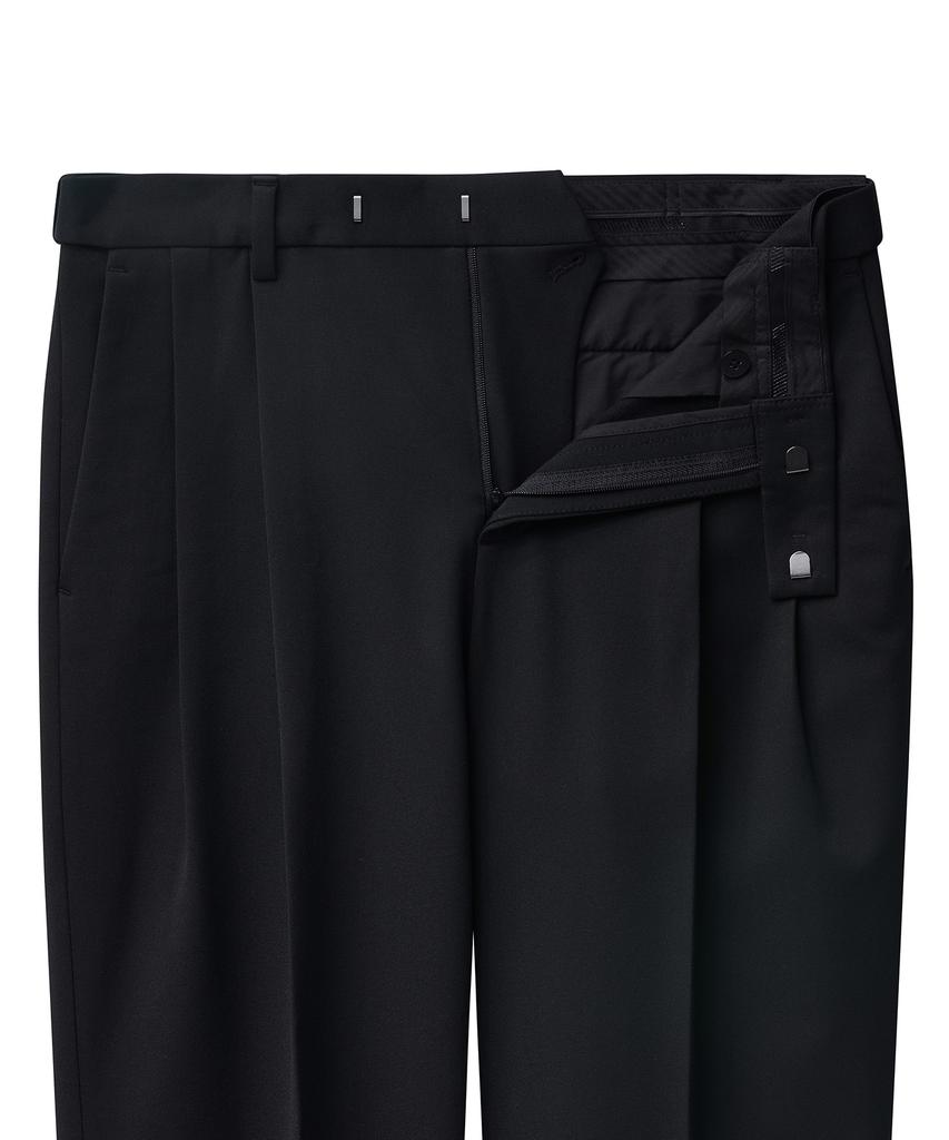 MUSINSA STANDARD Heavyweight Fleece-Lined Real Wide Hidden Elastic Waist Slacks [Black]