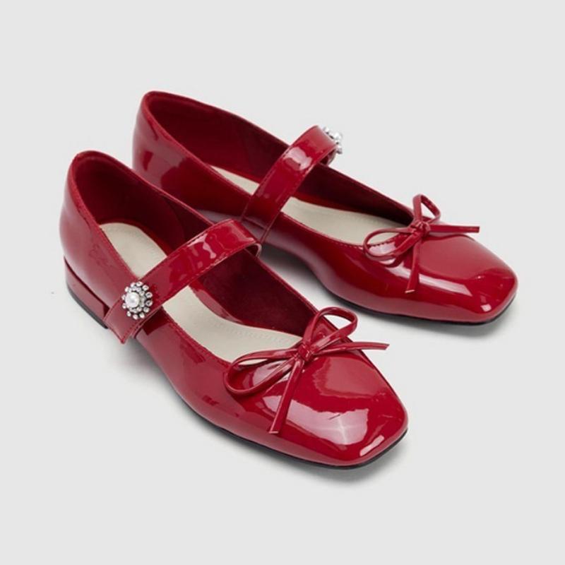 

Ballerinas Woman Flats New Soft Ballet Dress Sneakers Women Cute Metal Decoration Loafers Mary Jane Flat Shoes Zapatos De Mujer 40 вина червоного кольору