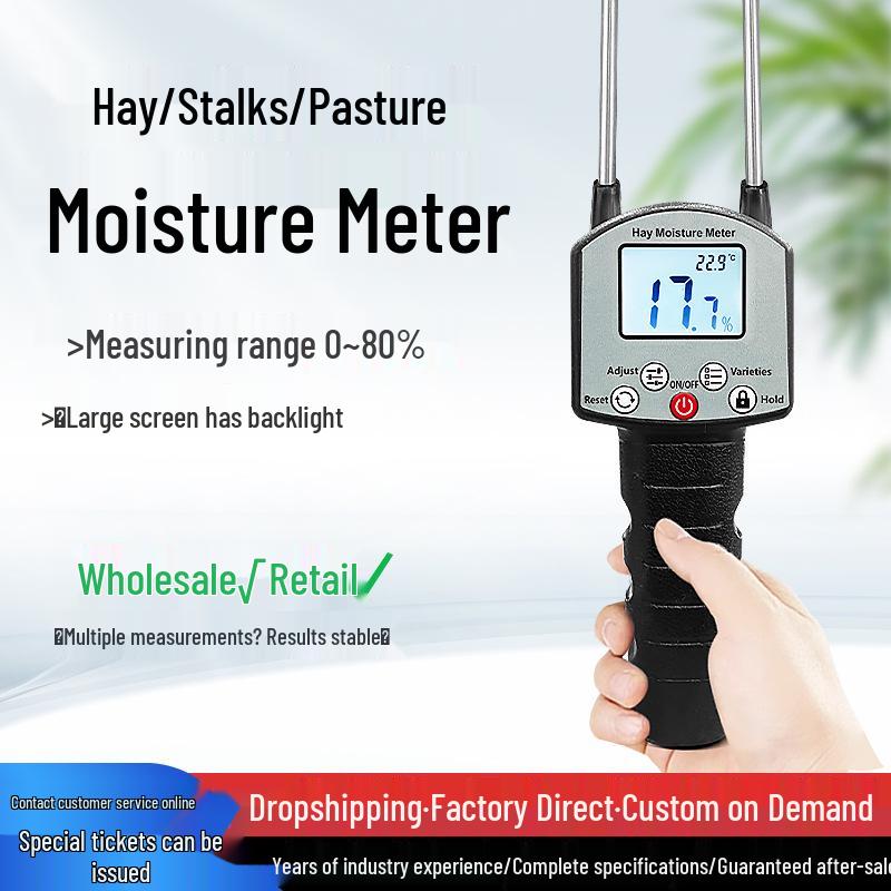 

Hay and Straw Moisture Meter for Forage Testing Hay Version - English, No Battery